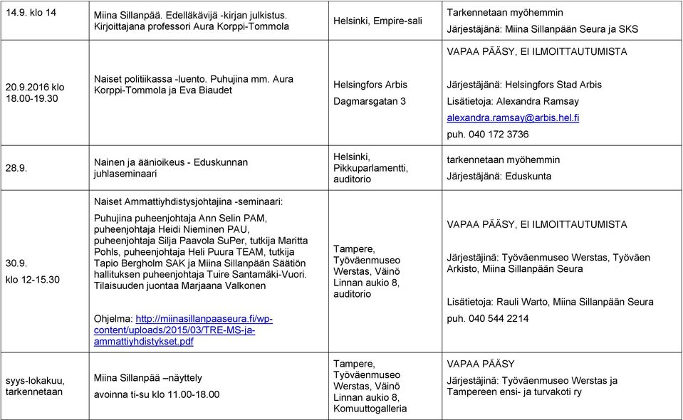 ramsay@arbis.hel.fi puh. 040 172 3736 28.9.