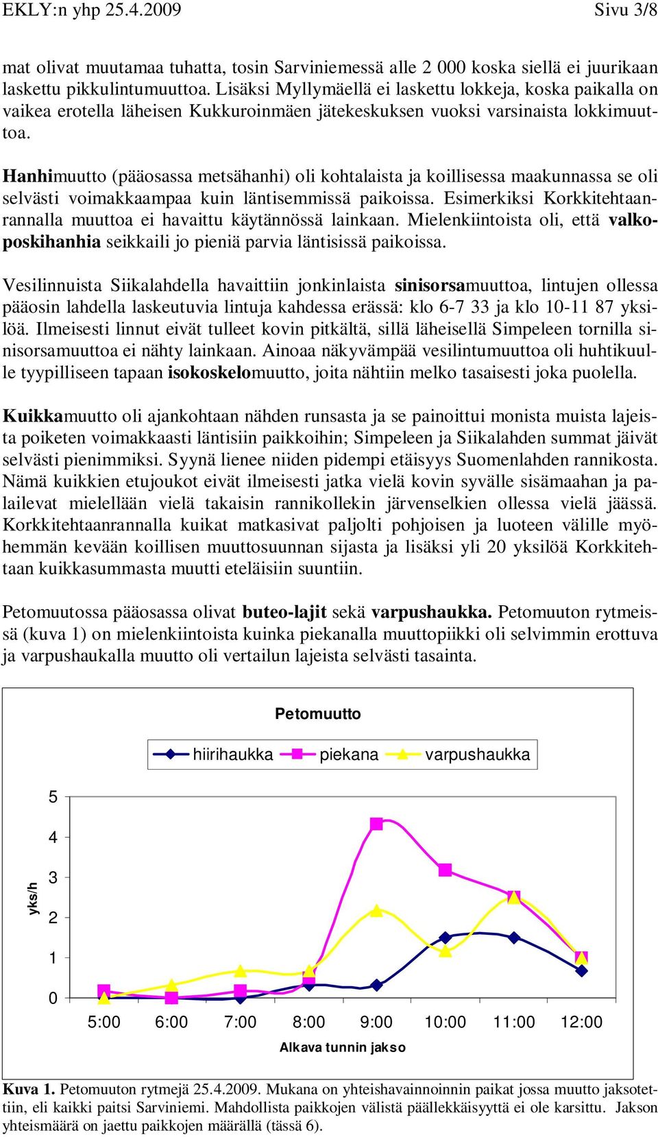 Hanhimuutto (pääosassa metsähanhi) oli kohtalaista ja koillisessa maakunnassa se oli selvästi voimakkaampaa kuin läntisemmissä paikoissa.