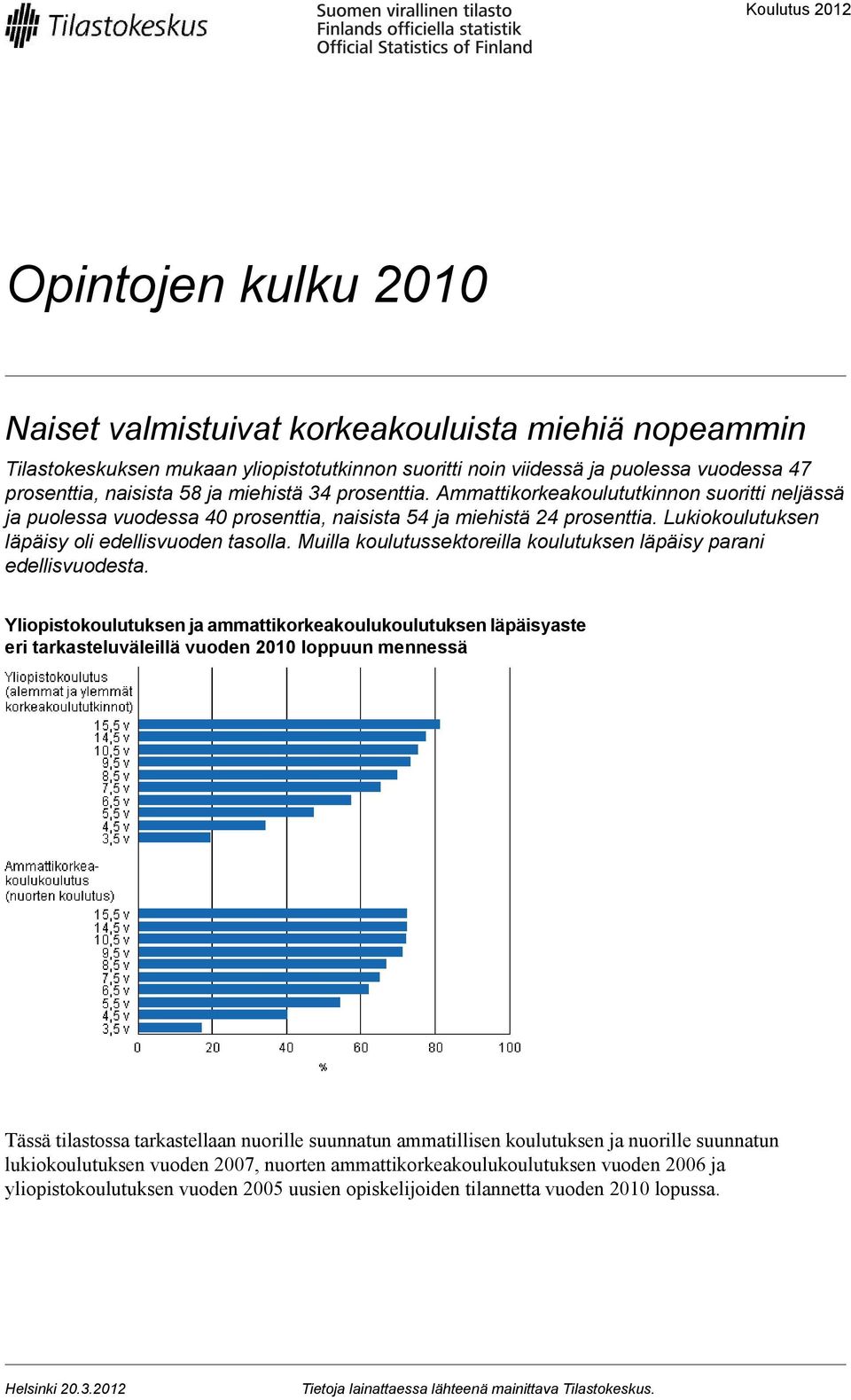 Lukiokoulutuksen läpäisy oli edellisvuoden tasolla. Muilla koulutussektoreilla koulutuksen läpäisy parani edellisvuodesta.