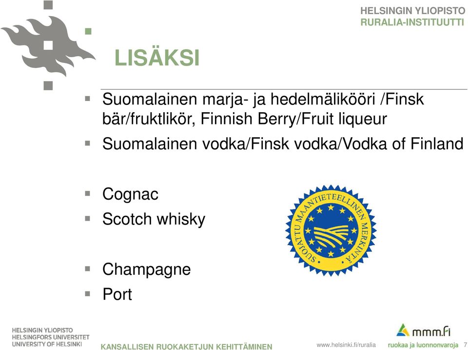 Berry/Fruit liqueur Suomalainen vodka/finsk