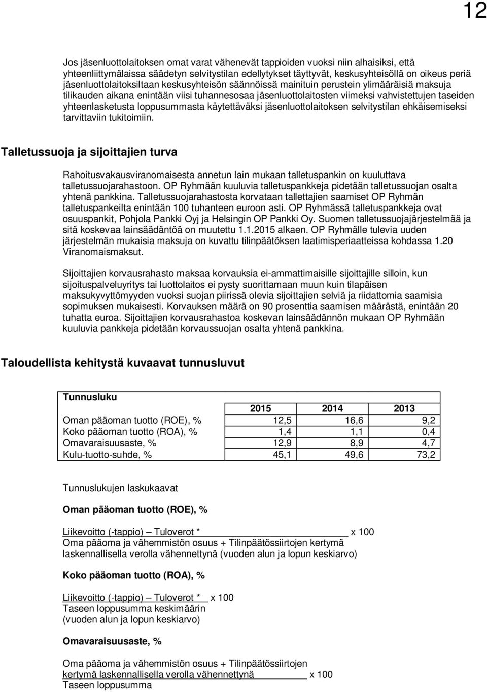 yhteenlasketusta loppusummasta käytettäväksi jäsenluottolaitoksen selvitystilan ehkäisemiseksi tarvittaviin tukitoimiin.