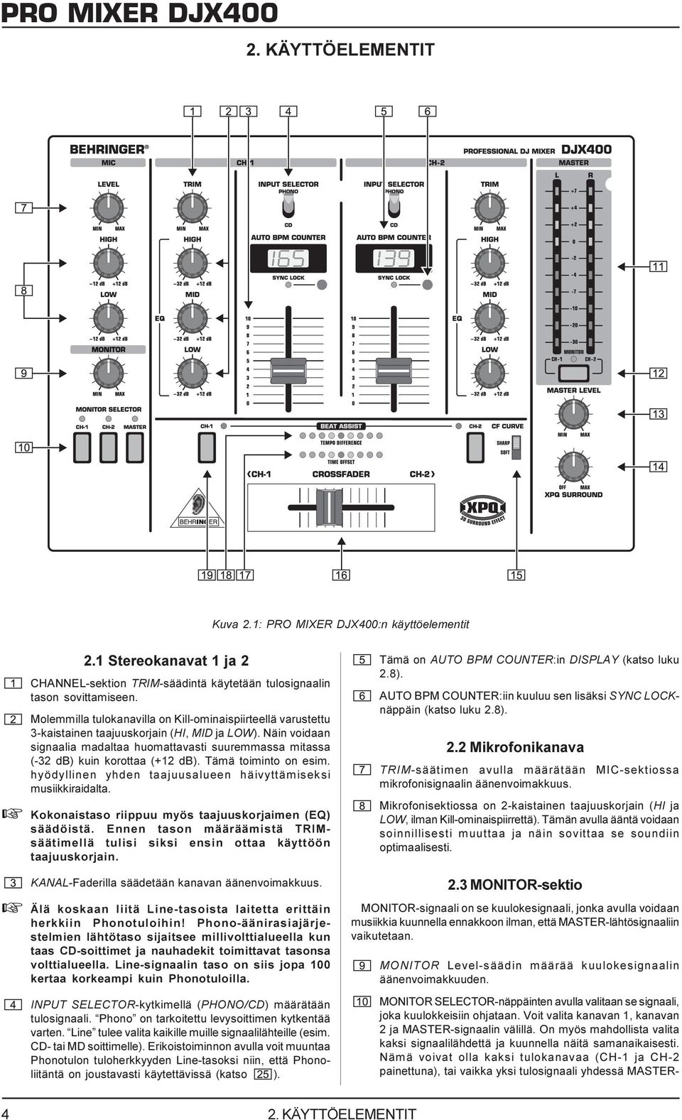 Näin voidaan signaalia madaltaa huomattavasti suuremmassa mitassa (-32 db) kuin korottaa (+12 db). Tämä toiminto on esim. hyödyllinen yhden taajuusalueen häivyttämiseksi musiikkiraidalta.