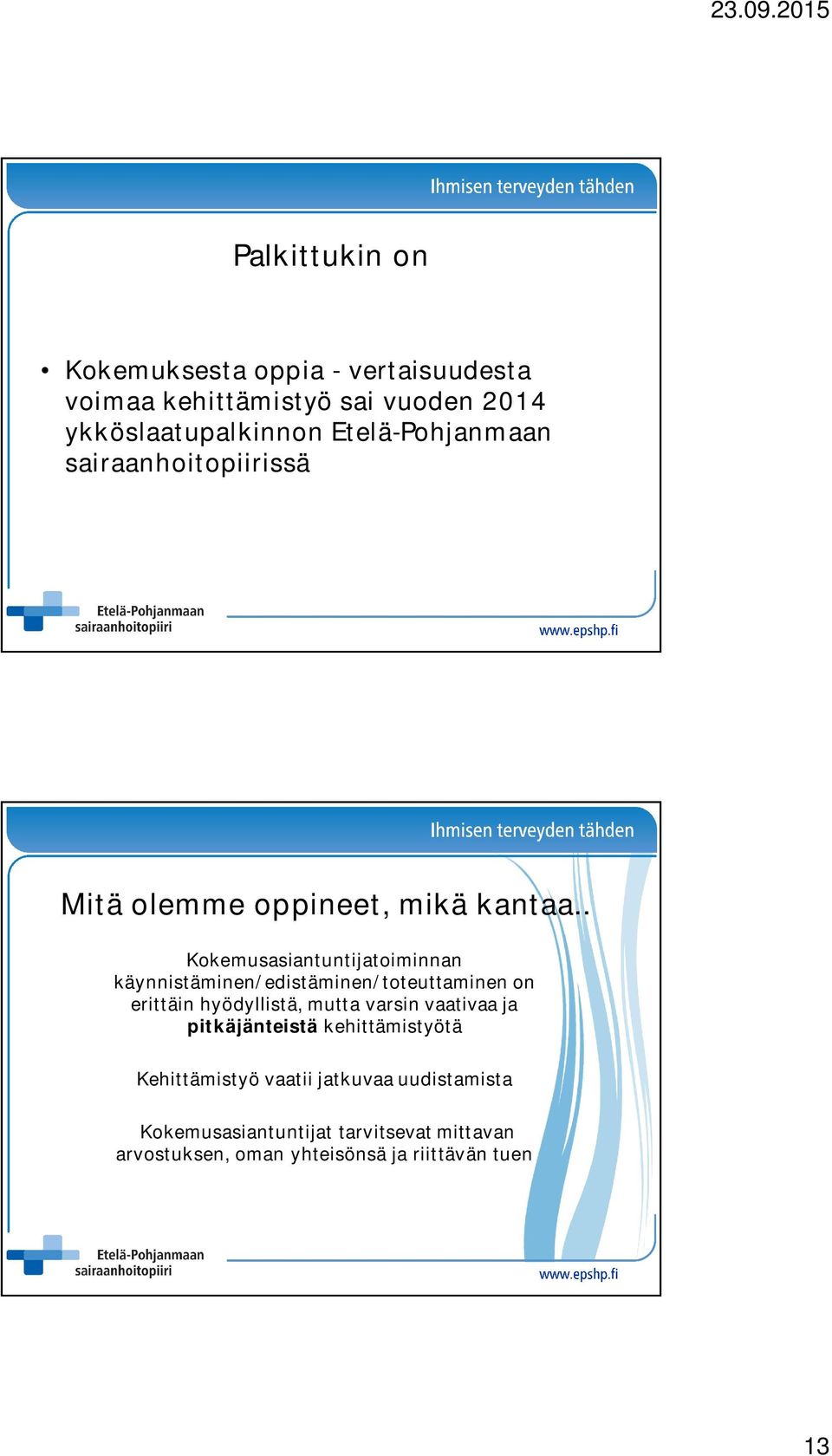 . Kokemusasiantuntijatoiminnan käynnistäminen/edistäminen/toteuttaminen on erittäin hyödyllistä, mutta varsin