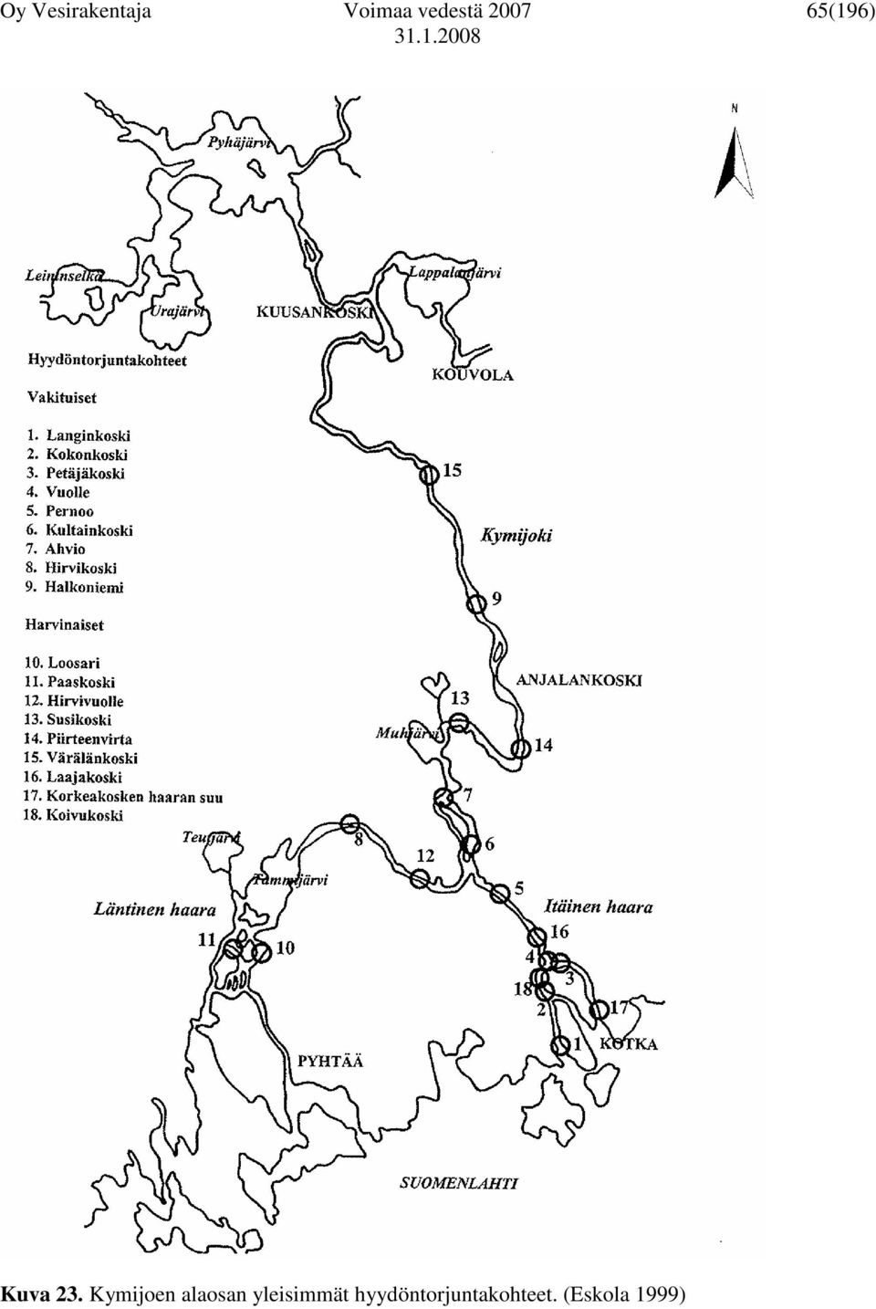 Kymijoen alaosan yleisimmät