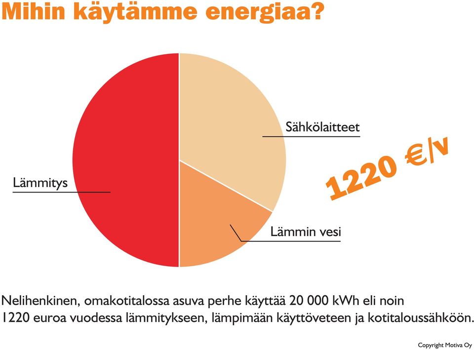 Nelihenkinen, omakotitalossa asuva perhe käyttää 20