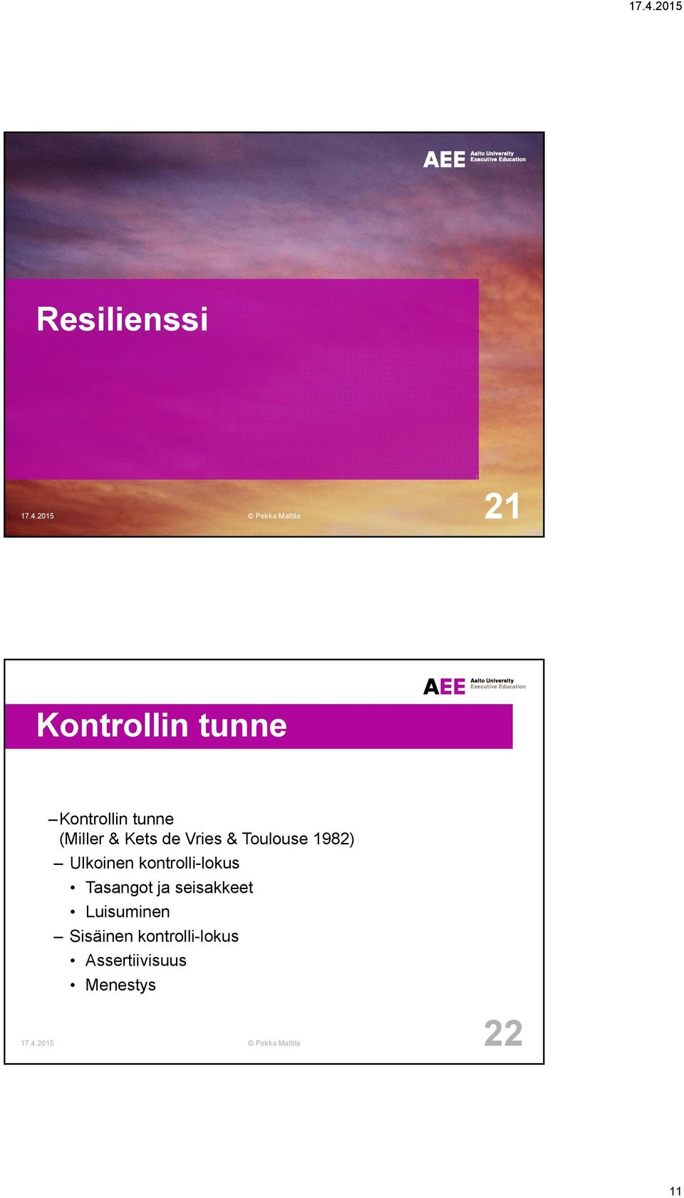 (Miller & Kets de Vries & Toulouse 1982) Ulkoinen