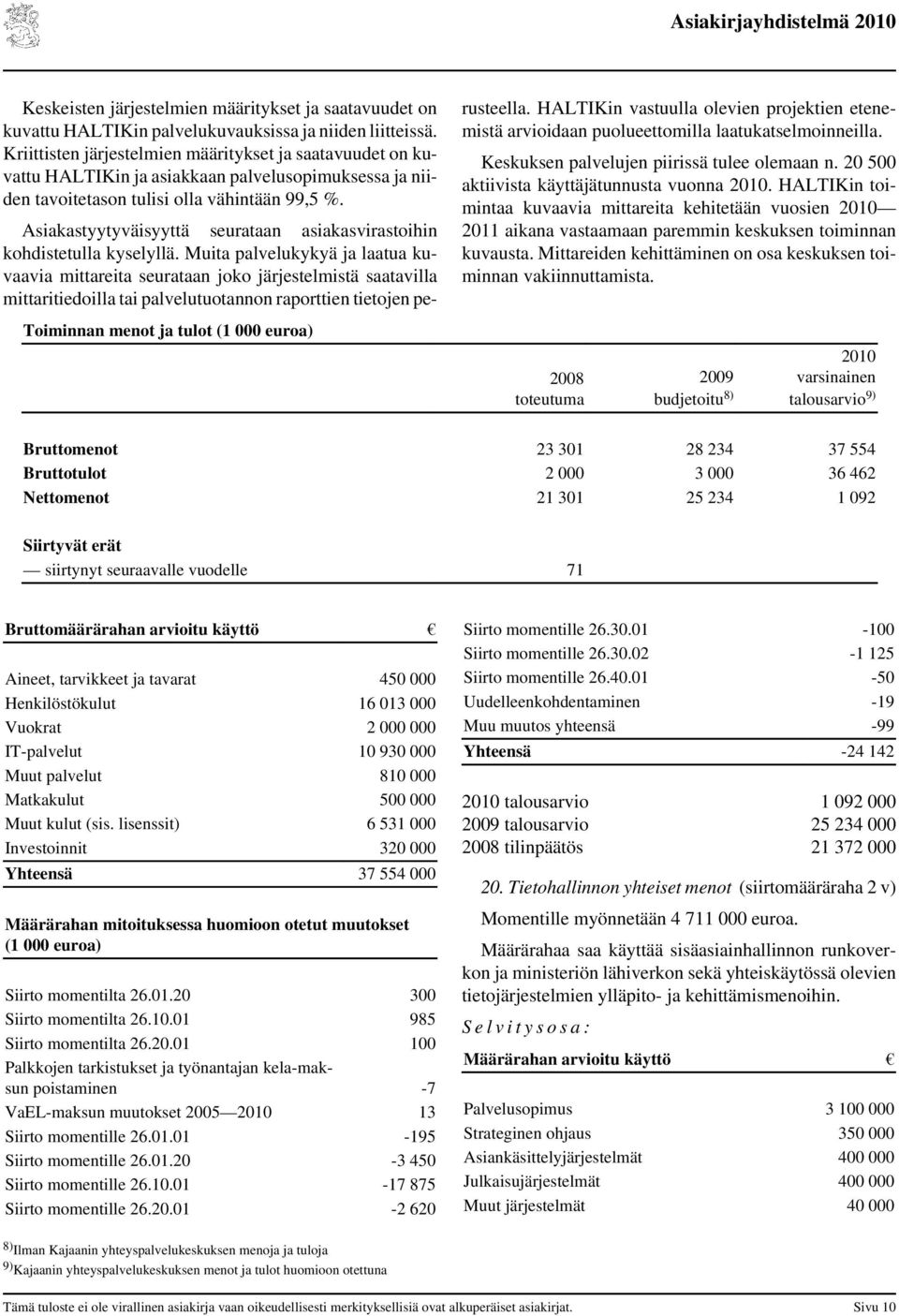 Asiakastyytyväisyyttä seurataan asiakasvirastoihin kohdistetulla kyselyllä.