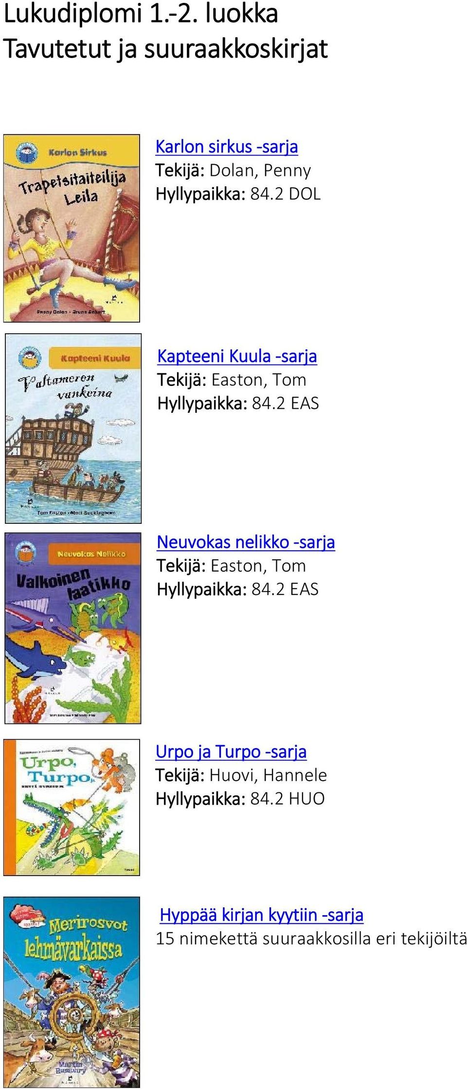 2 DOL Kapteeni Kuula sarja Tekijä: Easton, Tom Hyllypaikka: 84.