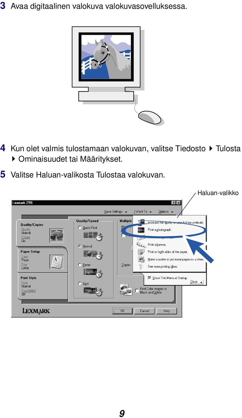 Tiedosto Tulosta Ominaisuudet tai Määritykset.