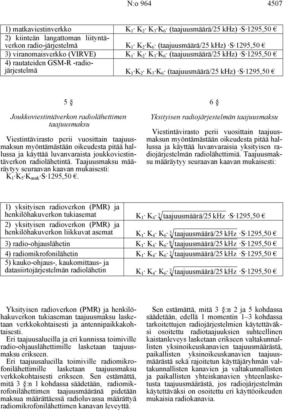 Viestintävirasto perii vuosittain taajuusmaksun myöntämästään oikeudesta pitää hallussa ja käyttää luvanvaraista joukkoviestintäverkon radiolähetintä.