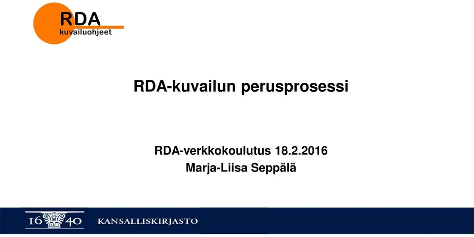 RDA-verkkokoulutus