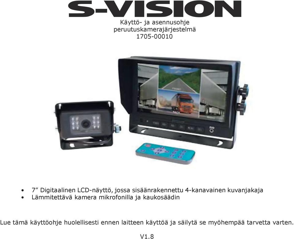 kuvanjakaja Lämmitettävä kamera mikrofonilla ja kaukosäädin Lue tämä