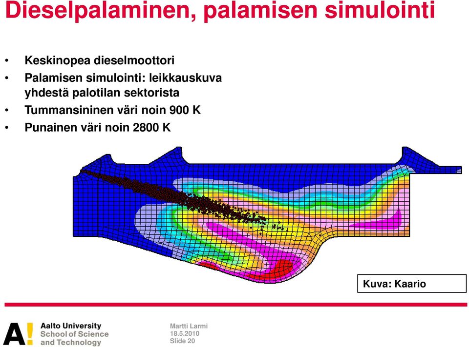 yhdestä palotilan sektorista Tummansininen väri