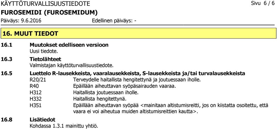 R40 Epäillään aiheuttavan syöpäsairauden vaaraa. H312 Haitallista joutuessaan iholle. H332 Haitallista hengitettynä.