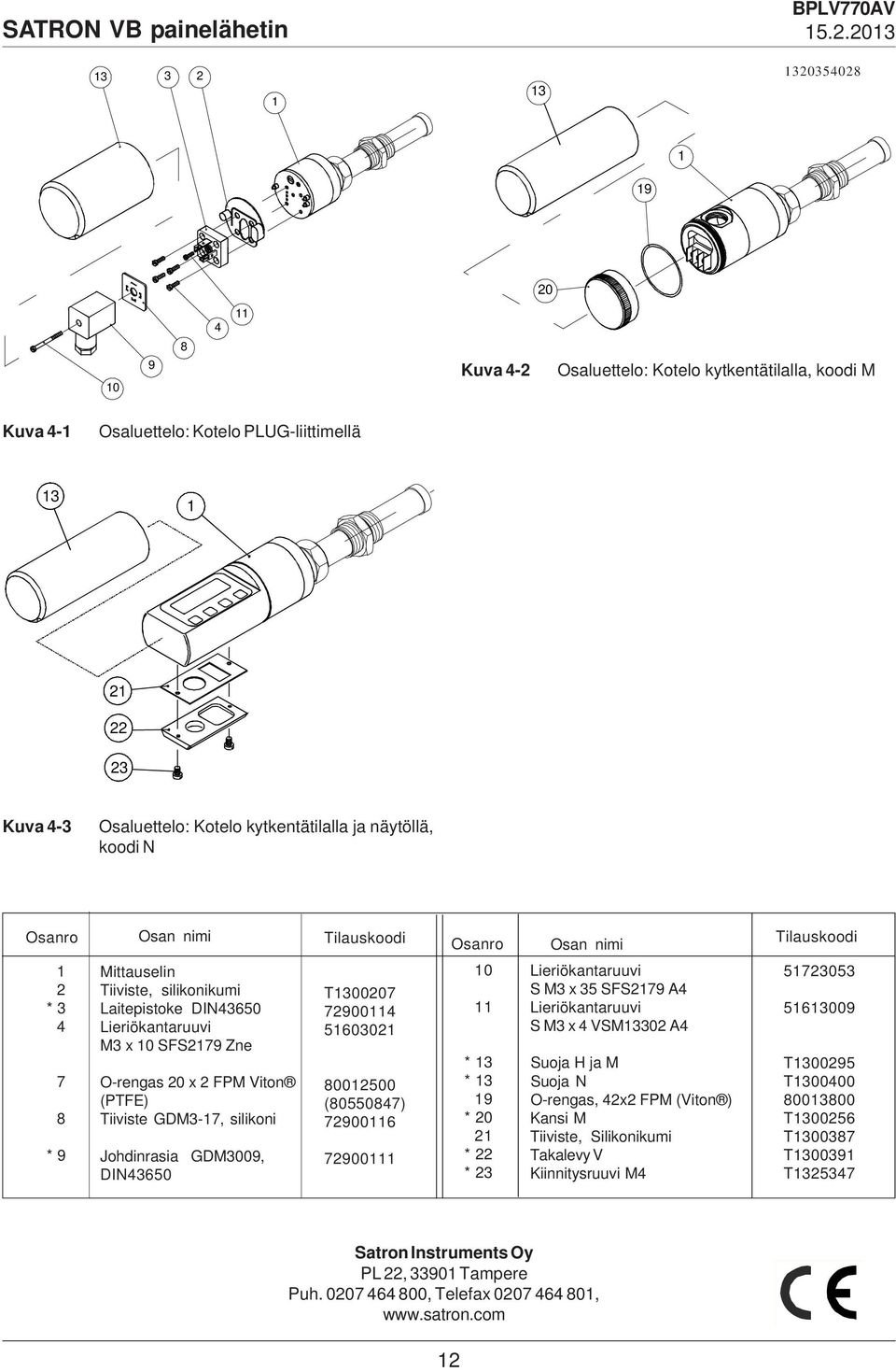 (PTFE) Tiiviste GDM3-7, silikoni Johdinrasia GDM3009, DIN43650 T300207 729004 560302 8002500 (80550847) 729006 72900 0 * 3 * 3 9 * 20 2 * 22 * 23 Lieriökantaruuvi S M3 x 35 SFS279 A4 Lieriökantaruuvi