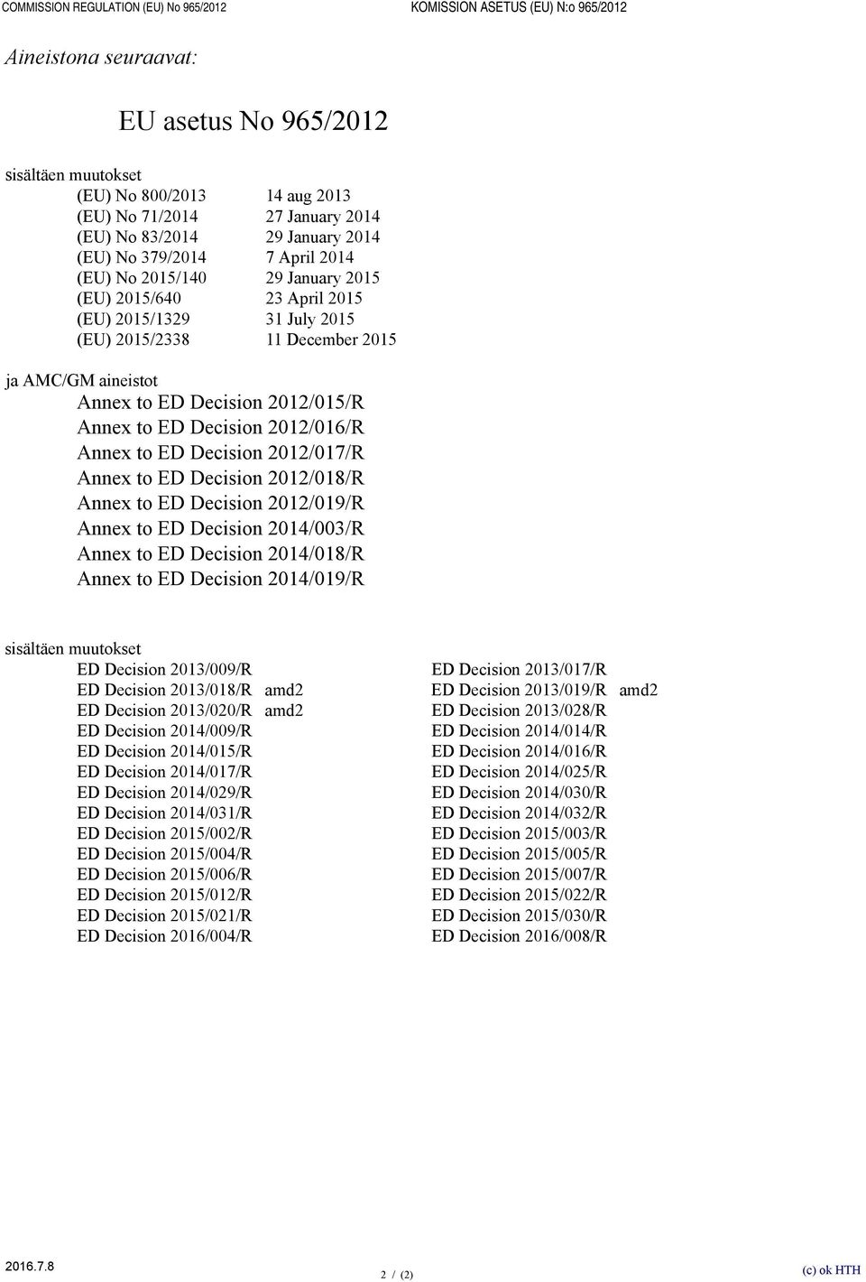 Annex to ED Decision 2012/017/R Annex to ED Decision 2012/018/R Annex to ED Decision 2012/019/R Annex to ED Decision 2014/003/R Annex to ED Decision 2014/018/R Annex to ED Decision 2014/019/R