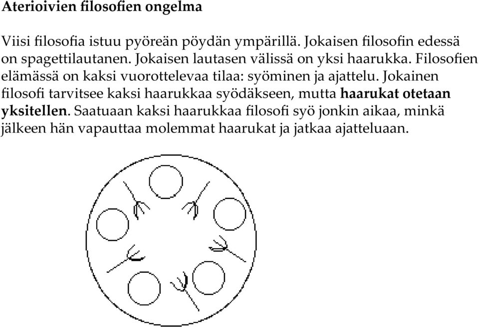 Filosofien elämässä on kaksi vuorottelevaa tilaa: syöminen ja ajattelu.
