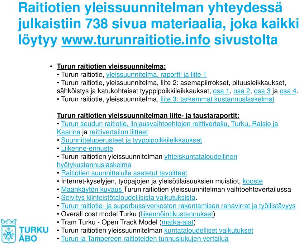 katukohtaiset tyyppipoikkileikkaukset, osa 1, osa 2, osa 3 ja osa 4.