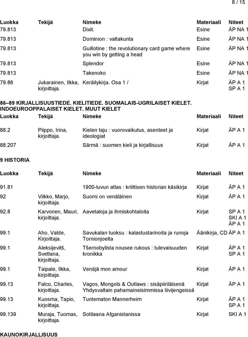 INDOEUROOPPALAISET KIELET. MUUT KIELET Kielen taju : vuorovaikutus, asenteet ja ideologiat 88.207 Särmä : suomen kieli ja kirjallisuus 9 HISTORIA 91.