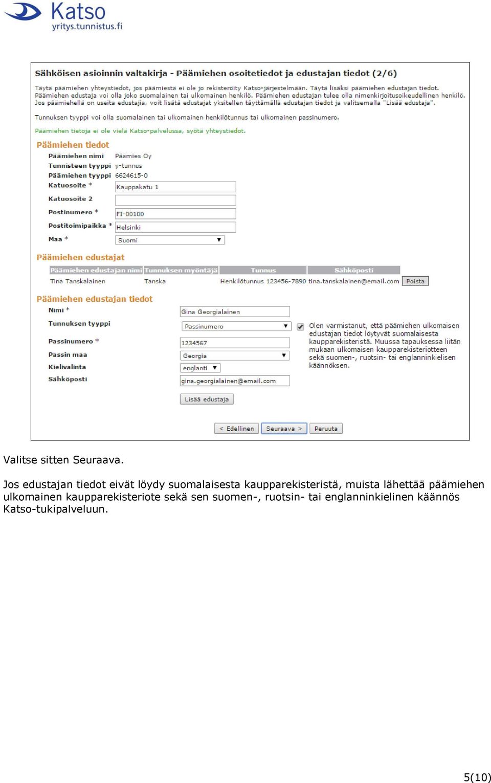 kaupparekisteristä, muista lähettää päämiehen ulkomainen