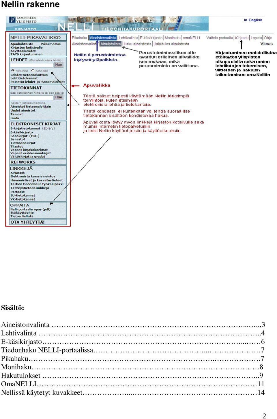 .. 6 Tiedonhaku NELLI-portaalissa... 7 Pikahaku.