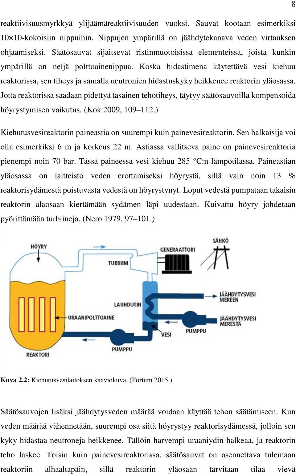 Koska hidastimena käytettävä vesi kiehuu reaktorissa, sen tiheys ja samalla neutronien hidastuskyky heikkenee reaktorin yläosassa.