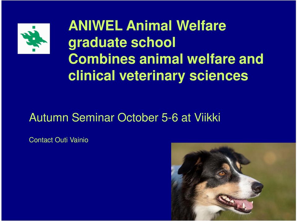 veterinary sciences Autumn Seminar