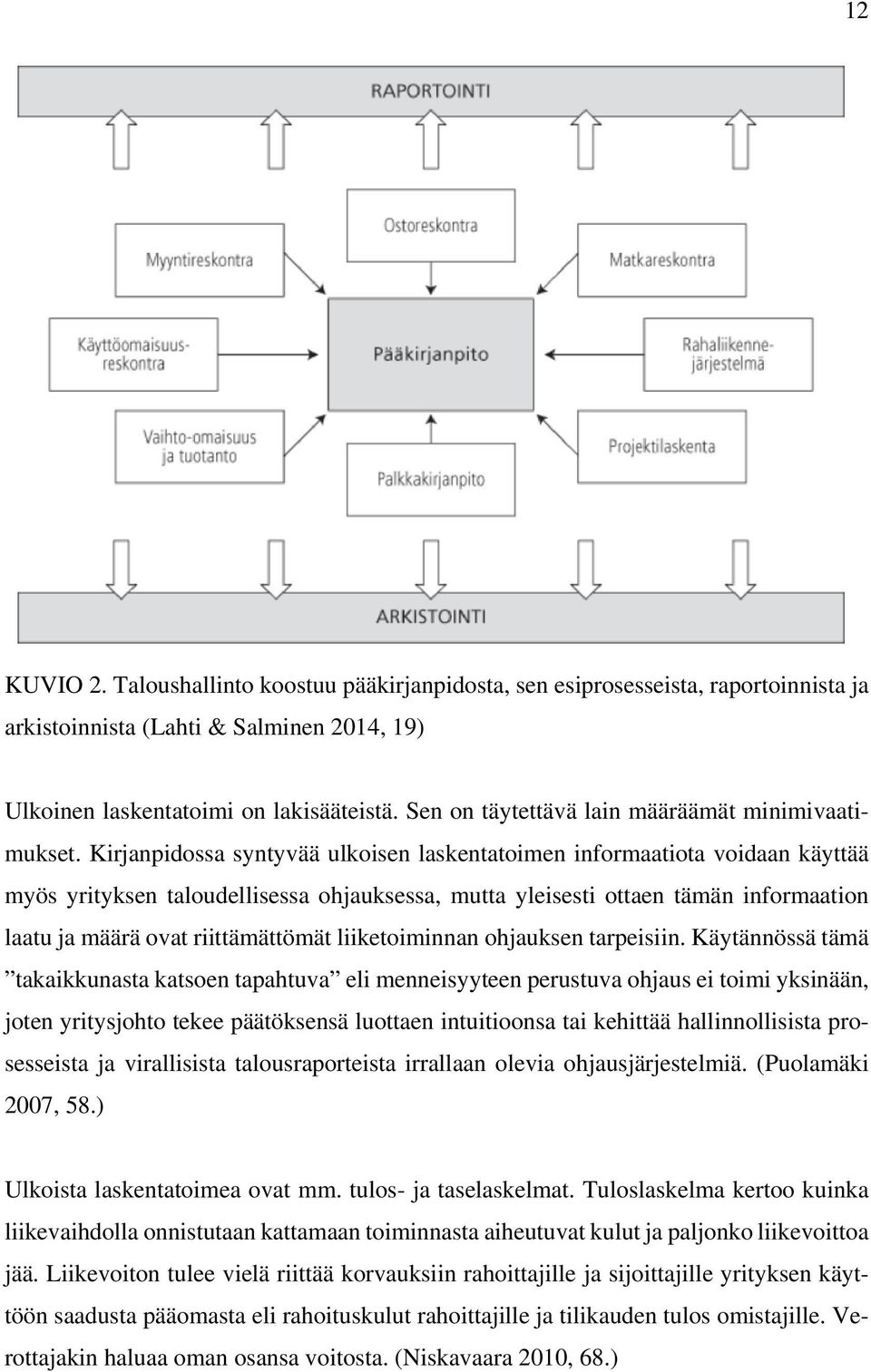 Kirjanpidossa syntyvää ulkoisen laskentatoimen informaatiota voidaan käyttää myös yrityksen taloudellisessa ohjauksessa, mutta yleisesti ottaen tämän informaation laatu ja määrä ovat riittämättömät