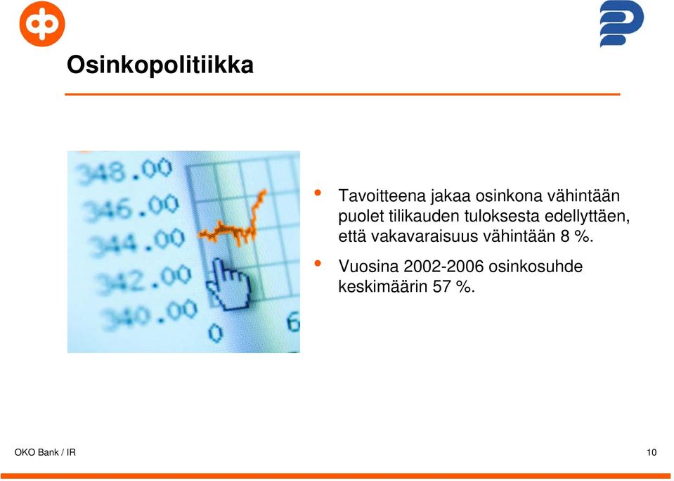 edellyttäen, että vakavaraisuus vähintään 8 %.