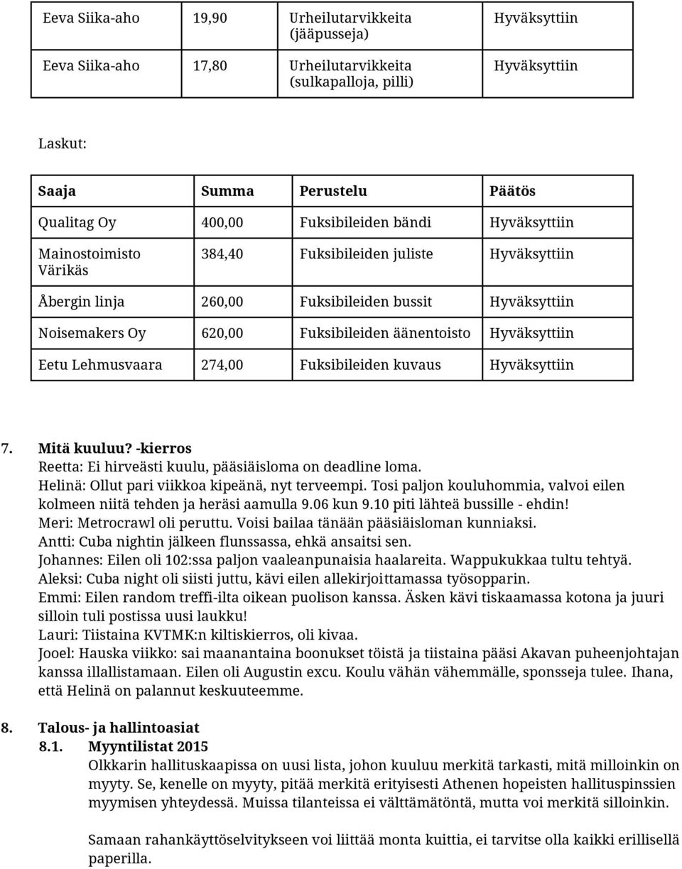 Mitä kuuluu? kierros Reetta: Ei hirveästi kuulu, pääsiäisloma on deadline loma. Helinä: Ollut pari viikkoa kipeänä, nyt terveempi.