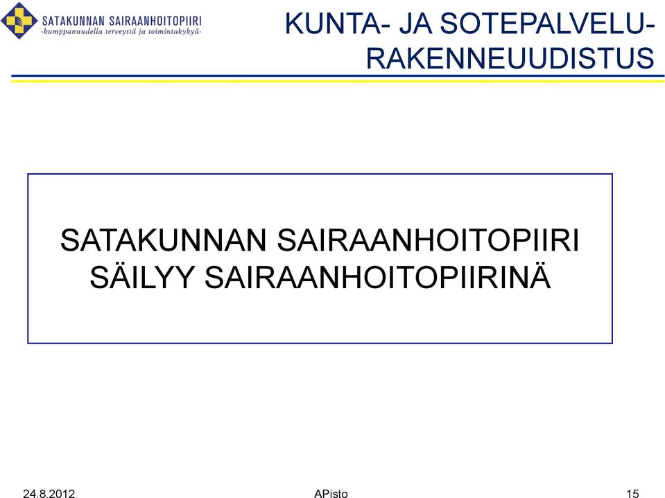 SAIRAANHOITOPIIRI SÄILYY