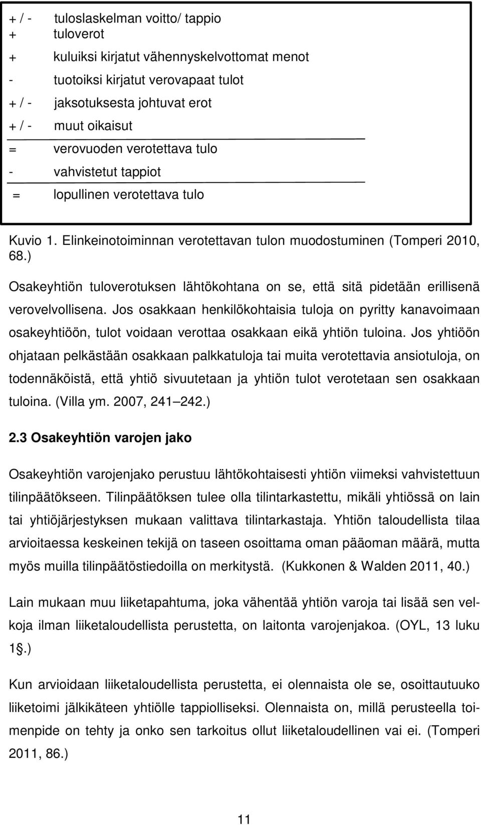 ) Osakeyhtiön tuloverotuksen lähtökohtana on se, että sitä pidetään erillisenä verovelvollisena.