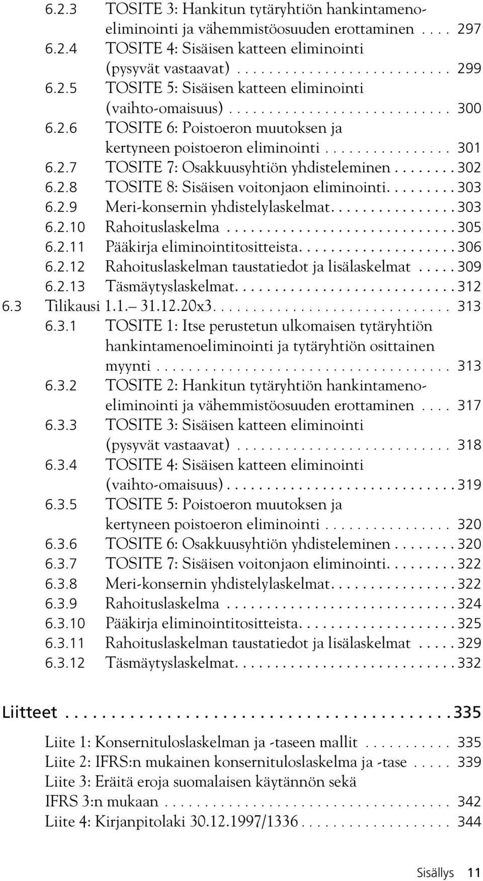 ....... 302 6.2.8 TOSITE 8: Sisäisen voitonjaon eliminointi......... 303 6.2.9 Meri-konsernin yhdistelylaskelmat................ 303 6.2.10 Rahoituslaskelma............................. 305 6.2.11 Pääkirja eliminointitositteista.