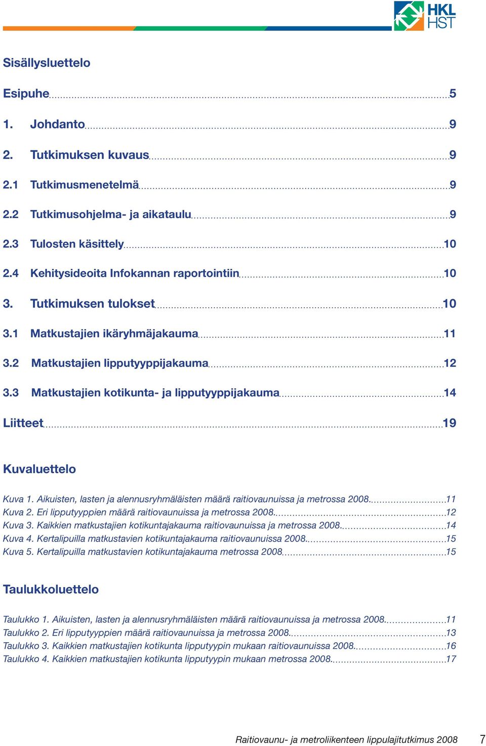 Aikuisten, lasten ja alennusryhmäläisten määrä raitiovaunuissa ja metrossa 2008. 11 Kuva 2. Eri lipputyyppien määrä raitiovaunuissa ja metrossa 2008. 12 Kuva 3.