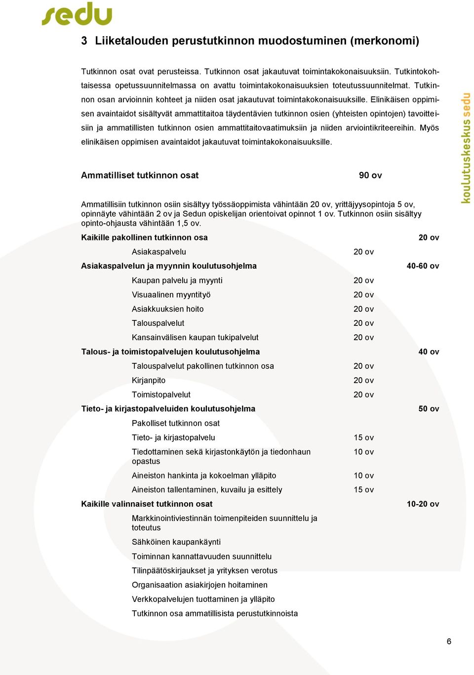 Elinikäisen oppimisen avaintaidot sisältyvät ammattitaitoa täydentävien tutkinnon osien (yhteisten opintojen) tavoitteisiin ja ammatillisten tutkinnon osien ammattitaitovaatimuksiin ja niiden