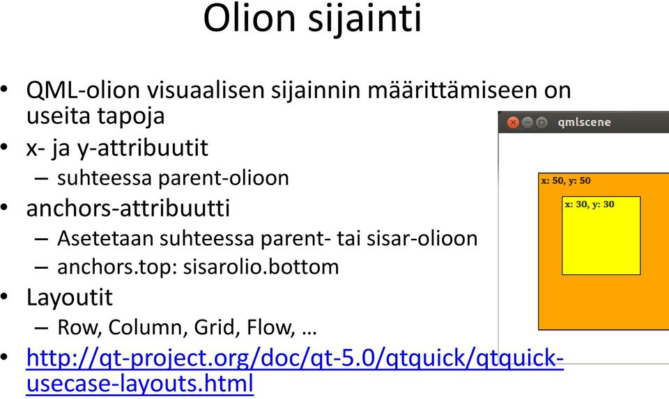 suhteessa parent- tai sisar-olioon anchors.top: sisarolio.