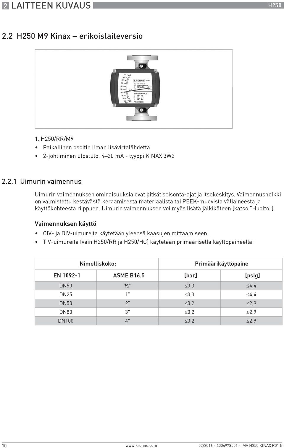 Vaimennuksen käyttö CIV- ja DIV-uimureita käytetään yleensä kaasujen mittaamiseen.