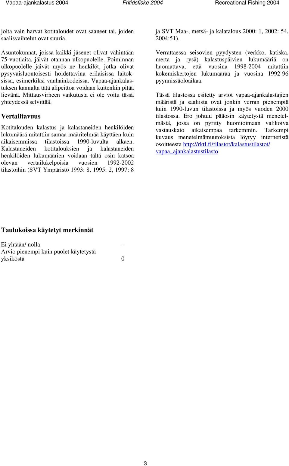 Vapaa-ajankalastuksen kannalta tätä alipeittoa voidaan kuitenkin pitää lievänä. Mittausvirheen vaikutusta ei ole voitu tässä yhteydessä selvittää.