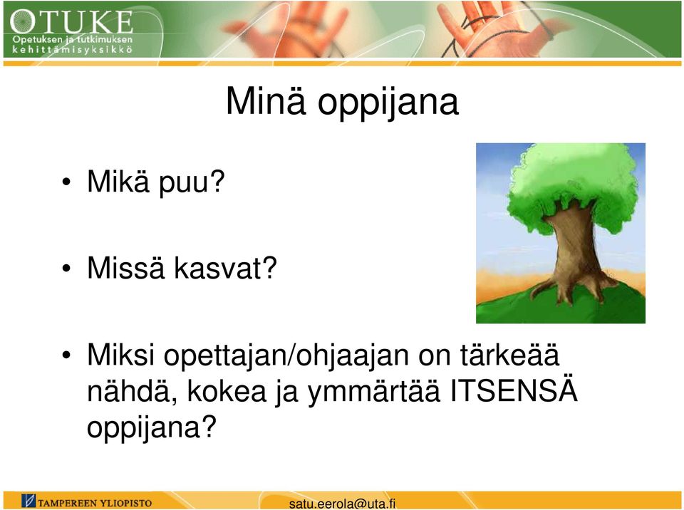 Miksi opettajan/ohjaajan on