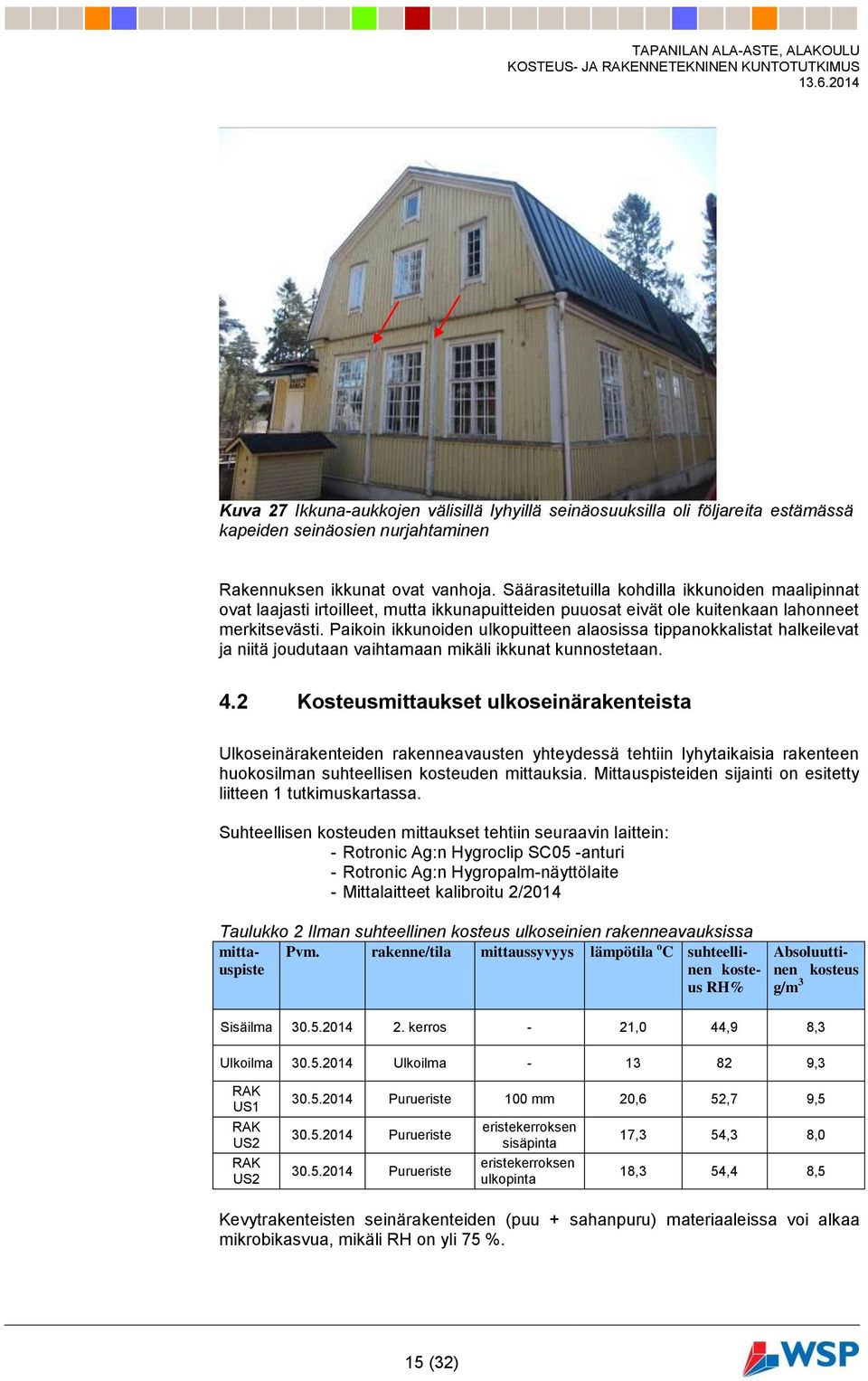 Paikoin ikkunoiden ulkopuitteen alaosissa tippanokkalistat halkeilevat ja niitä joudutaan vaihtamaan mikäli ikkunat kunnostetaan. 4.