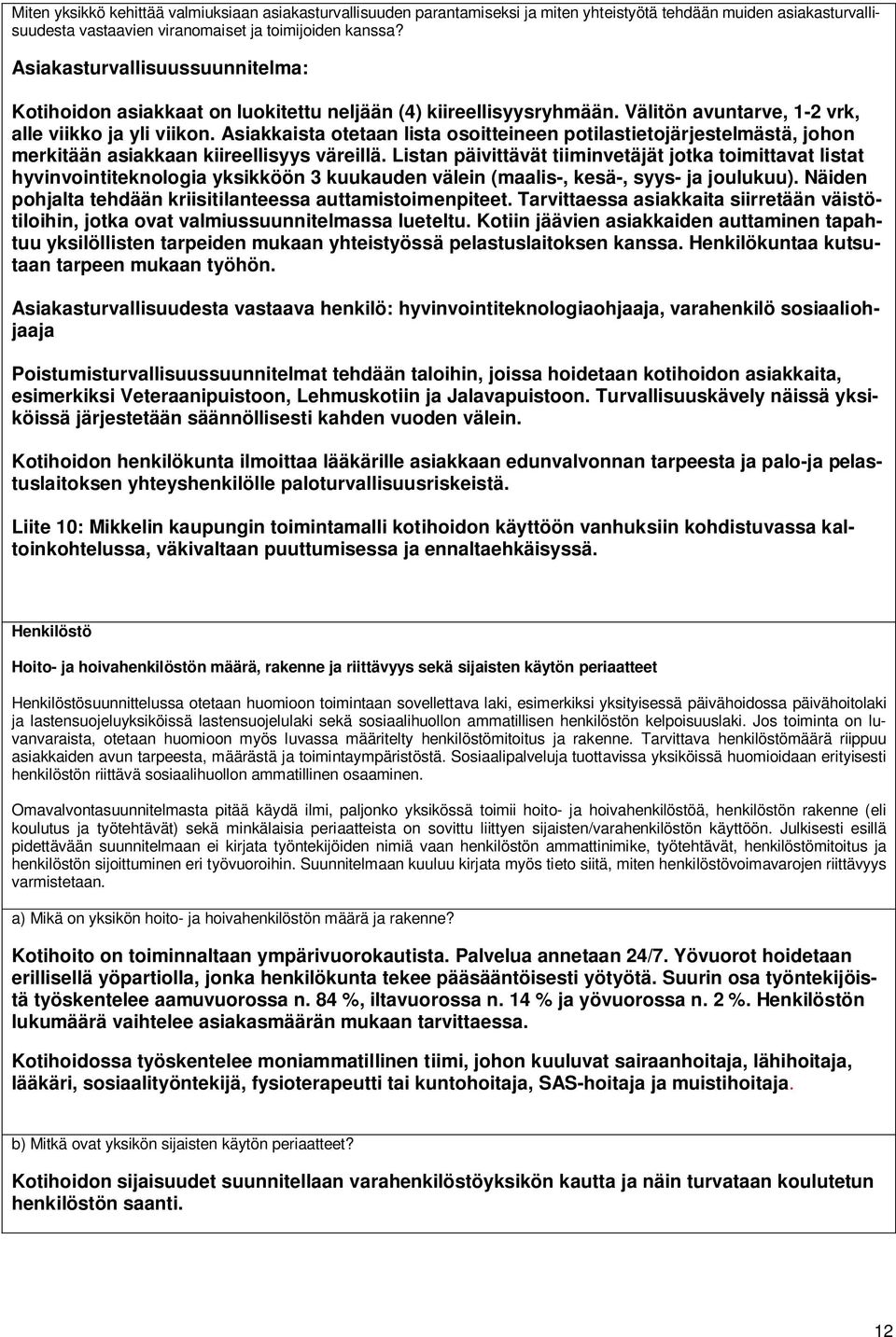 Asiakkaista otetaan lista osoitteineen potilastietojärjestelmästä, johon merkitään asiakkaan kiireellisyys väreillä.