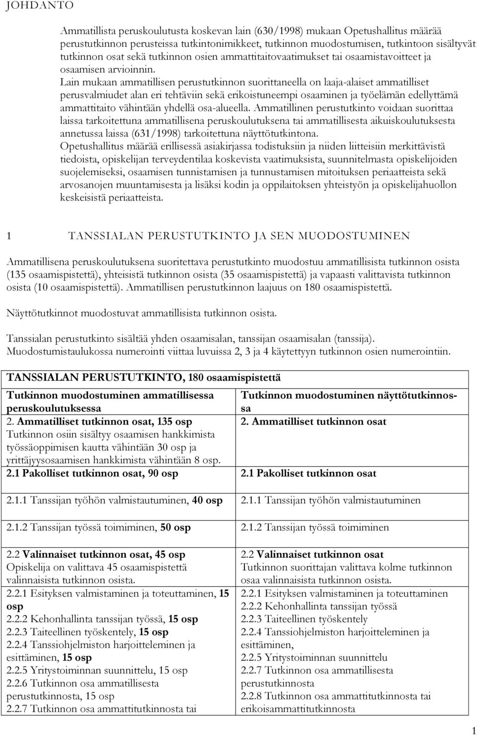 Lain mukaan ammatillisen perustutkinnon suorittaneella on laaja-alaiset ammatilliset perusvalmiudet alan eri tehtäviin sekä erikoistuneempi osaaminen ja työelämän edellyttämä ammattitaito vähintään