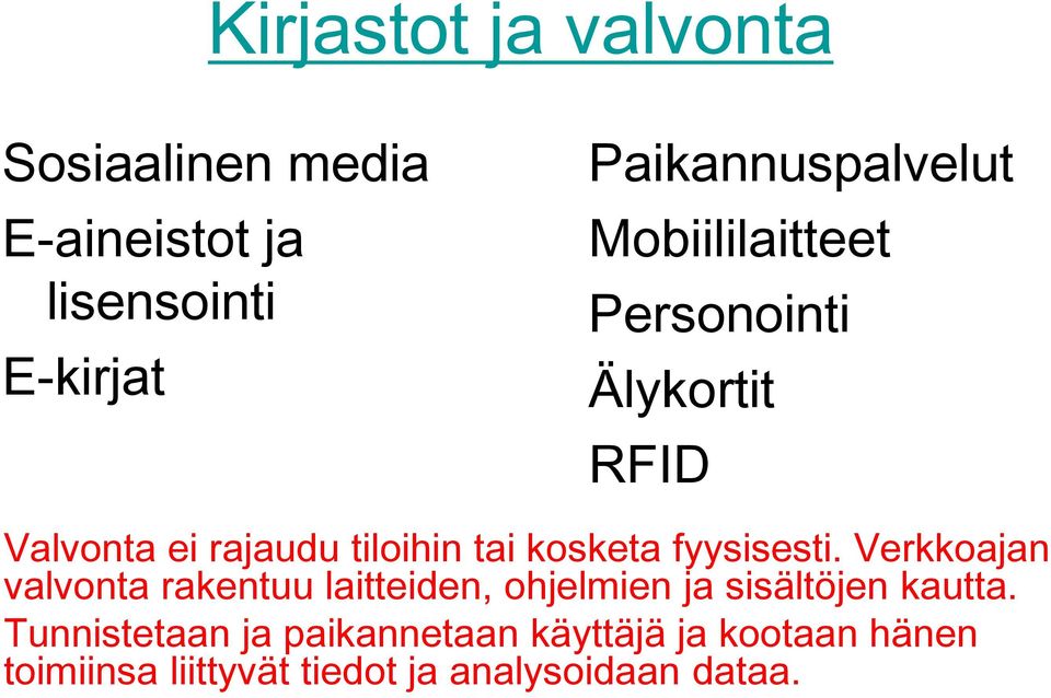 tai kosketa fyysisesti.