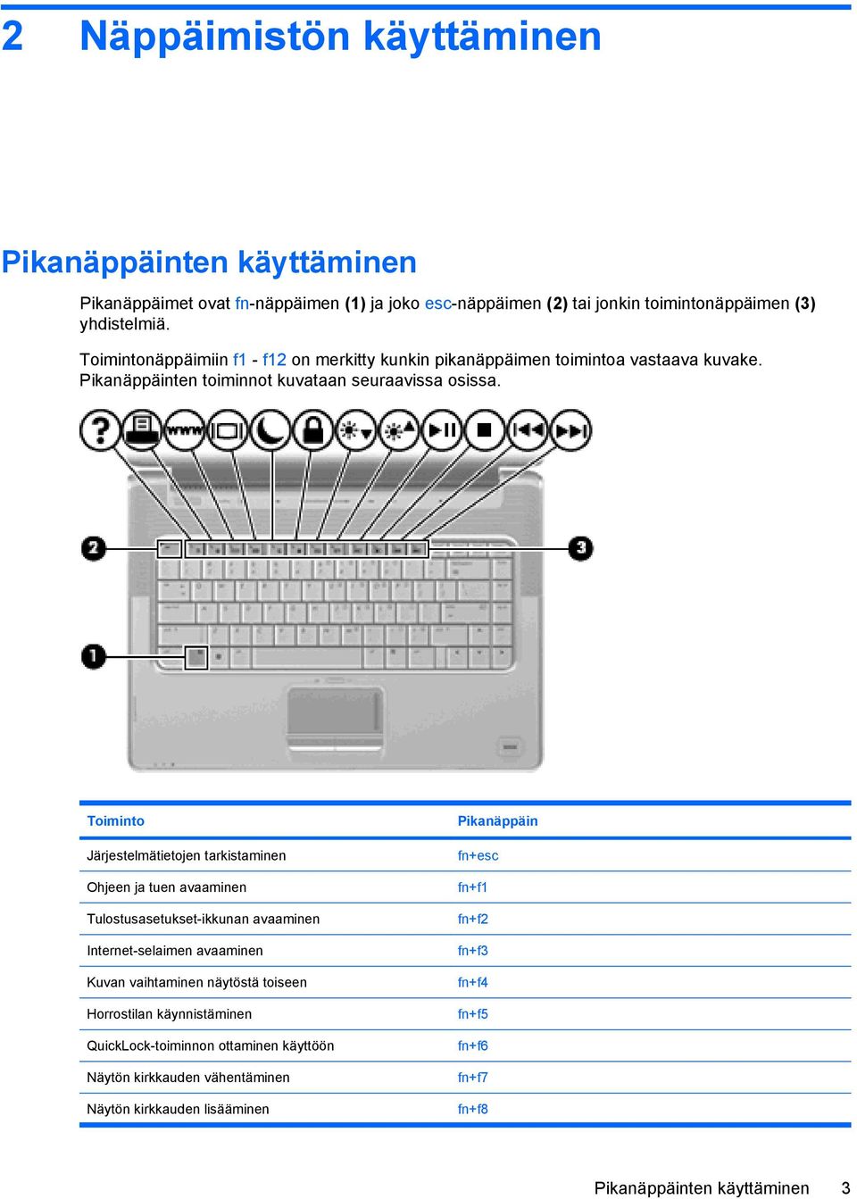 Toiminto Järjestelmätietojen tarkistaminen Ohjeen ja tuen avaaminen Tulostusasetukset-ikkunan avaaminen Internet-selaimen avaaminen Kuvan vaihtaminen näytöstä toiseen