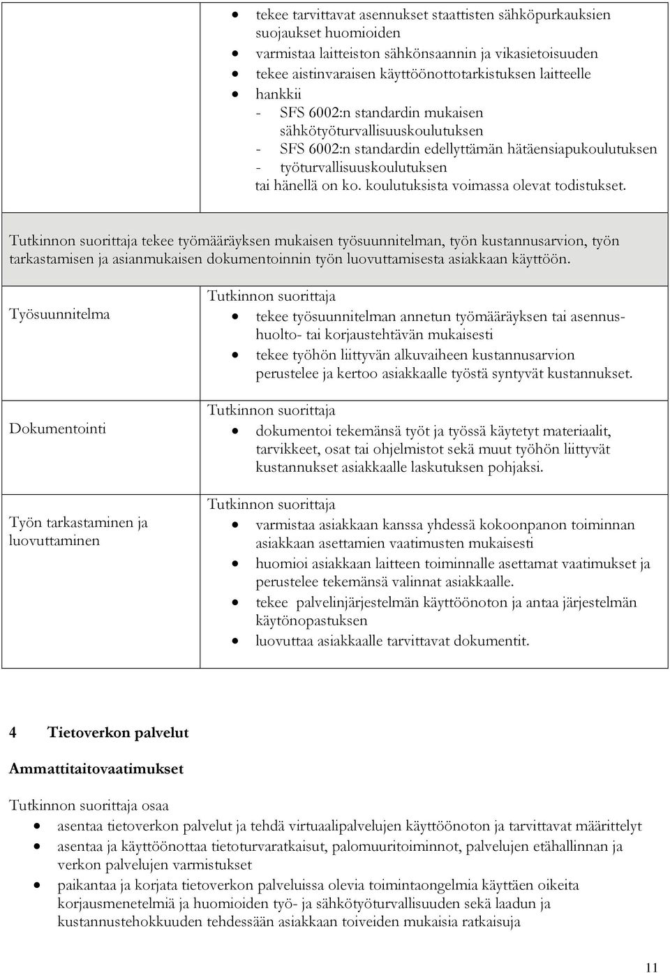 koulutuksista voimassa olevat todistukset.