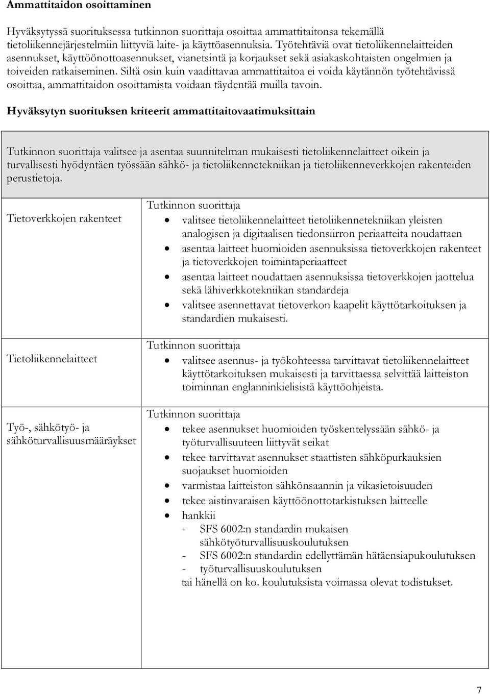 Siltä osin kuin vaadittavaa ammattitaitoa ei voida käytännön työtehtävissä osoittaa, ammattitaidon osoittamista voidaan täydentää muilla tavoin.