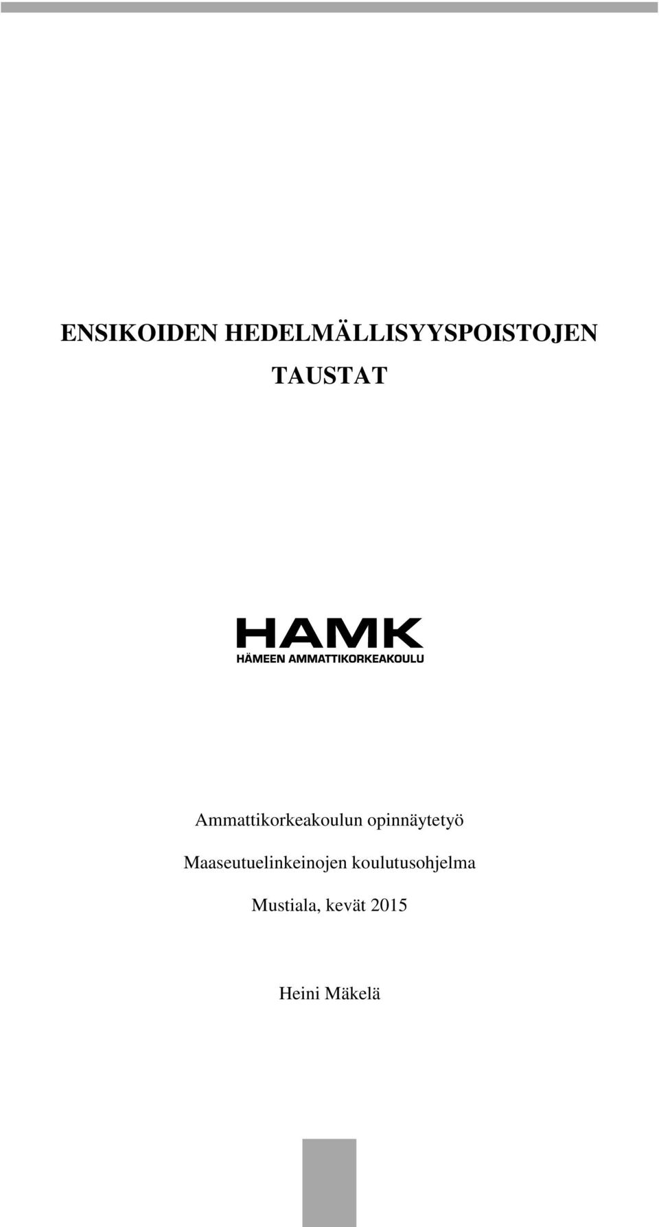 opinnäytetyö Maaseutuelinkeinojen
