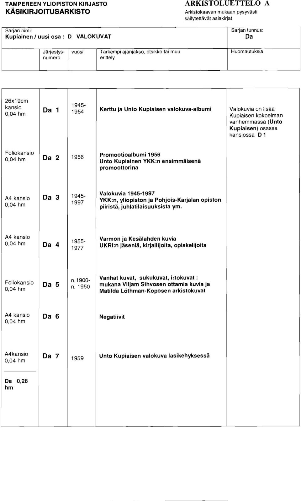 997 YKK:n, yliopiston ja Pohjois-Karjalan opiston piirista, juhlatilaisuuksista ym.