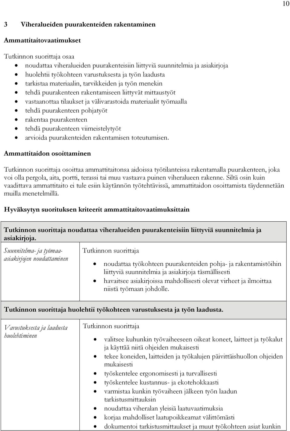 pohjatyöt rakentaa puurakenteen tehdä puurakenteen viimeistelytyöt arvioida puurakenteiden rakentamisen toteutumisen.