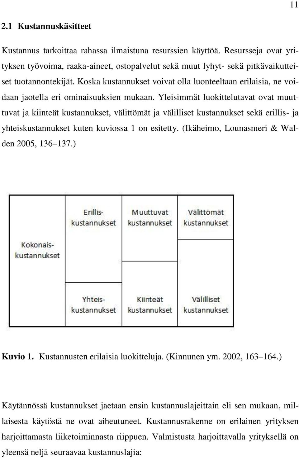 Koska kustannukset voivat olla luonteeltaan erilaisia, ne voidaan jaotella eri ominaisuuksien mukaan.